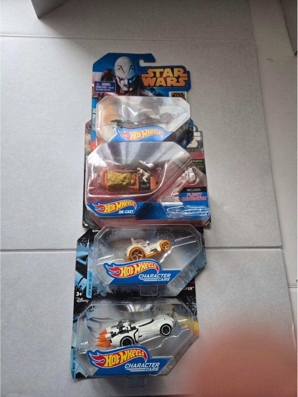 Hot Wheels Star Wars Die-Cast Character Cars /  4-Vehicle Collector Lot / New